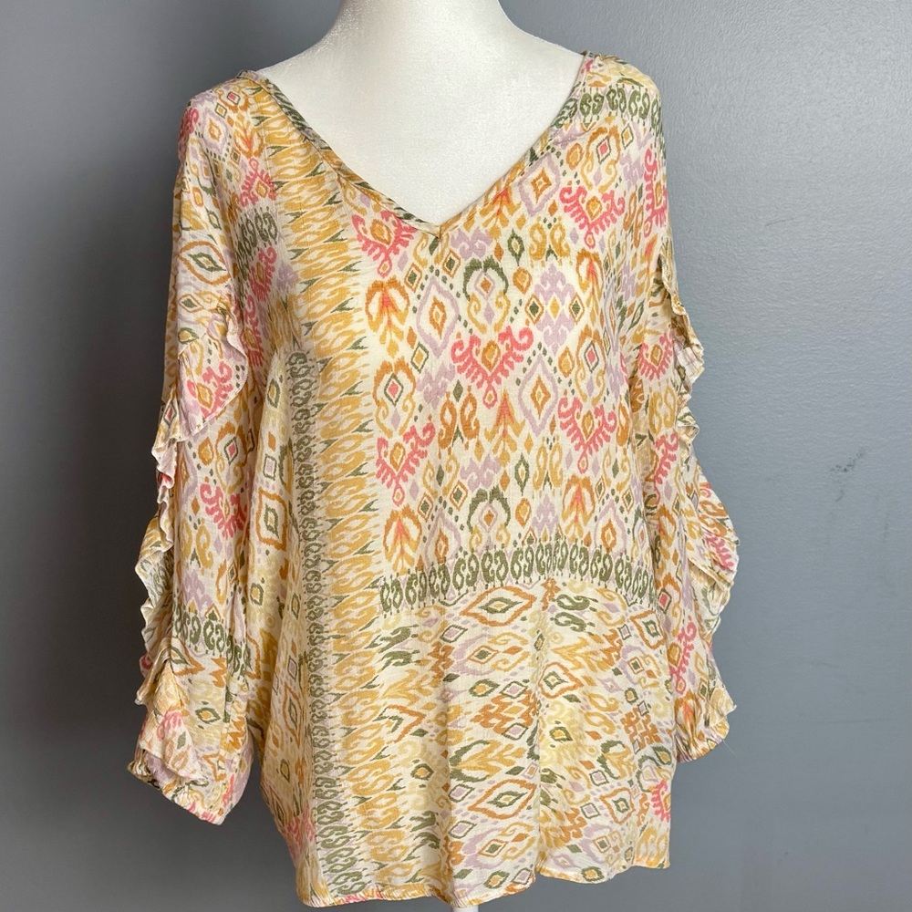 Zac & Rachel Pink and Yellow Patterned Tunic